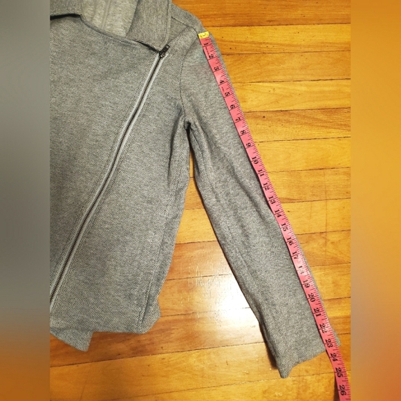 Eileen Fisher grey zipper patterns moto jacket. Long sleeves. Organic cotton. M. - Picture 13 of 13